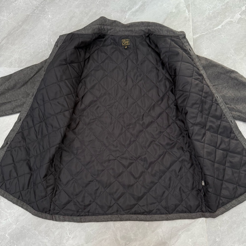Men’s Obey Field Master Quilted Lined Flannel Button Up Jacket Size Small - Picture 8 of 16